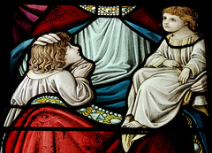 Detail of Bamber memorial window, south aisle, Appleby Magna Church, Leicestershire