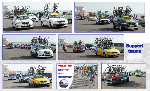 Tour of Britain - Seaford - support team cars - 13 9 2014