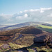 Looking along the ridge from above Lud’s Church towards The Roaches. (Scan from 1990)