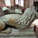 erwarton church, suffolk  (31) lion at feet of effigy on c15 tomb attrib.to sir bartholomew bacon +1391 and joan +1435