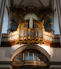 Church organ in the sunlight