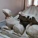 erwarton church, suffolk  (32) lap dogs at feet of effigy on c15 tomb attrib.to sir bartholomew bacon +1391 and joan +1435