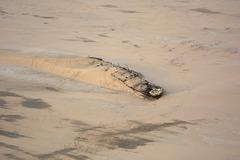 Namibia, The Wreck of the Ship Edward Bohlen in the Namib Desert Sands