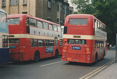 Cambus Limited 736 (SUB 794W) and 732 (FWR 218T) in Cambridge – 8 Jun 1990 (119-21A)