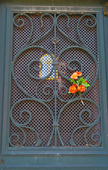 Wrought iron and flowers