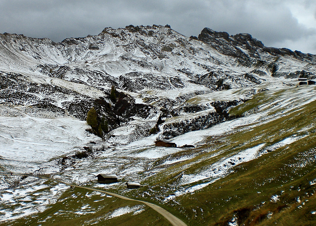 Neuschnee auf der Seiser Alm