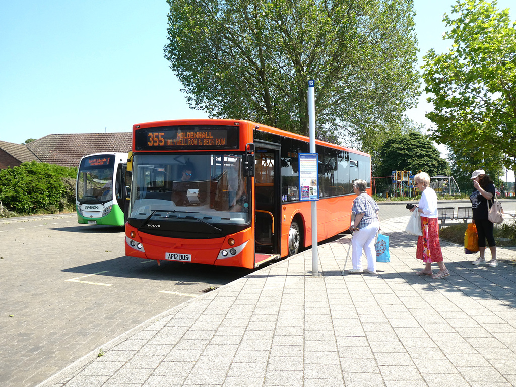 Mulleys Motorways AP12 BUS in Mildenhall - 10 Jun 2023 (P1150678)