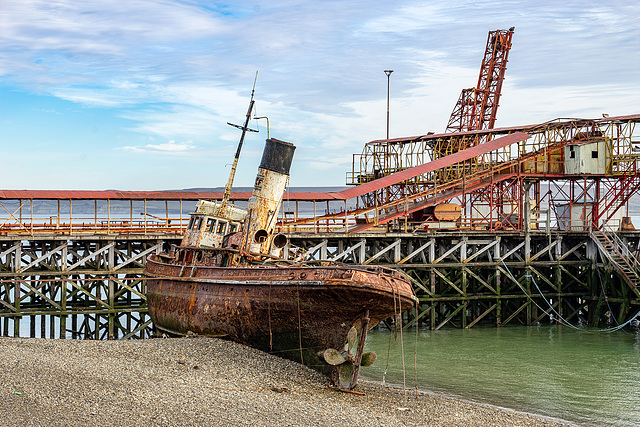 the old pier of Rio Gallegos