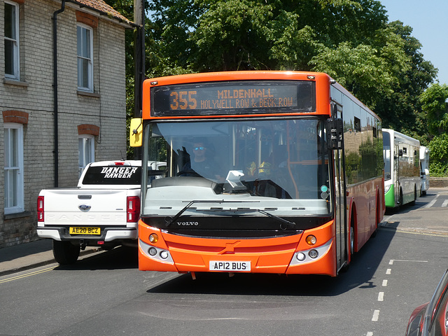 Mulleys Motorways AP12 BUS in Mildenhall - 10 Jun 2023 (P1150676)