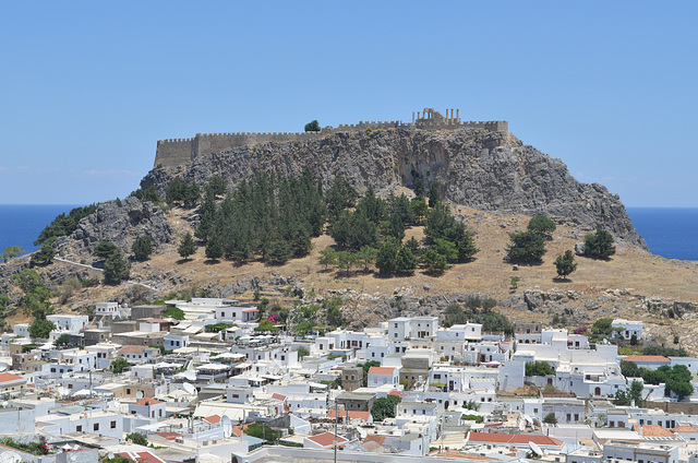 Rhodes, The Acropolis Hill and the Fortress of Lindos