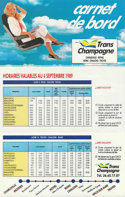 STDM Trans Champagne timetable  - 4 Sep 1989