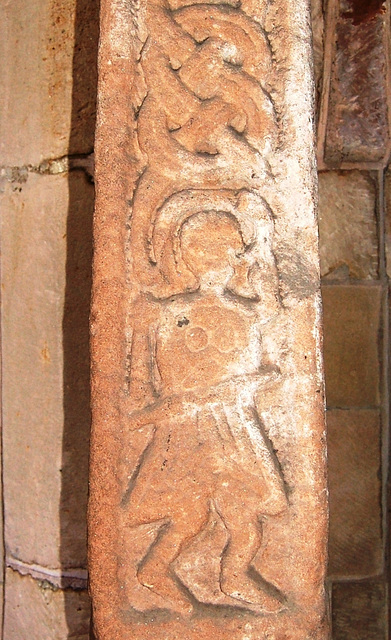 Detail  of Shaft of Saxon Cross, Norbury, Derbyshire