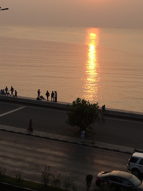 marine drive at sunset