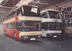 Yelloway (ATL) B668 DVL and LES 667X (STT 602X, 4040 SC) at Rochdale – 2 Aug 1985 (23-30)