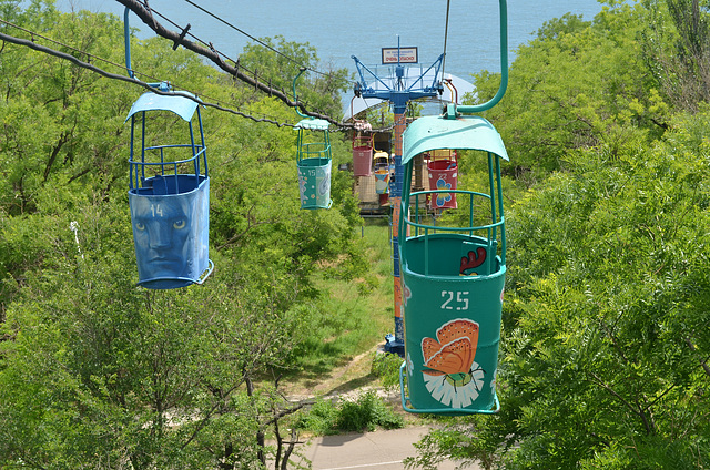 Одесса, Канатная дорога на пляж Отрада / Odessa, Cable Car to Otrada Beach