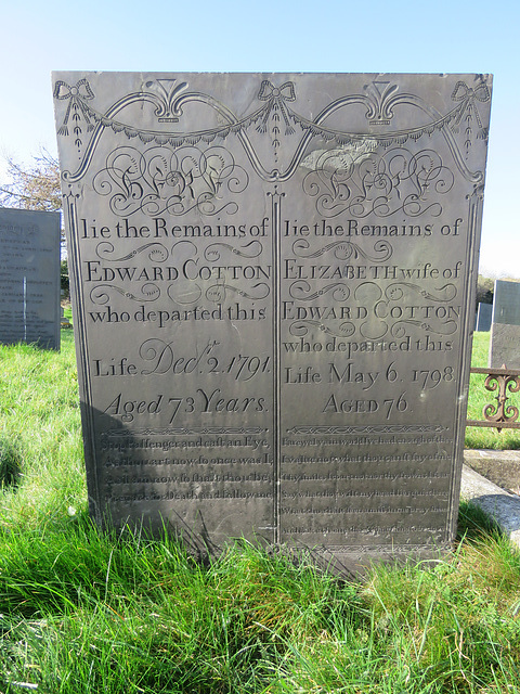 breedon on the hill church, leicestershire (5)c18 slate gravestone of edward +1794 and elizabeth +1798 cotton