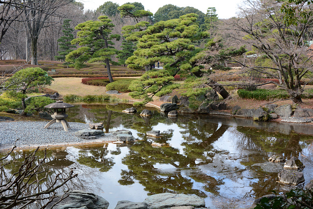 Tokyo, Reflection in the Ninomaru Pond in the Garden of the Imperial Palace