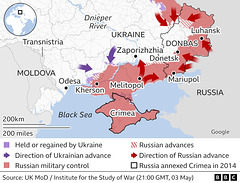 UKR - south map , 3rd May 2022