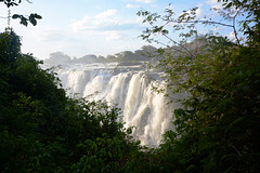 Zambia, Victoria Falls from Left Bank of the River of Zambezi