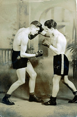 Message on the back reads "Japan April 1947 Just Sparring"