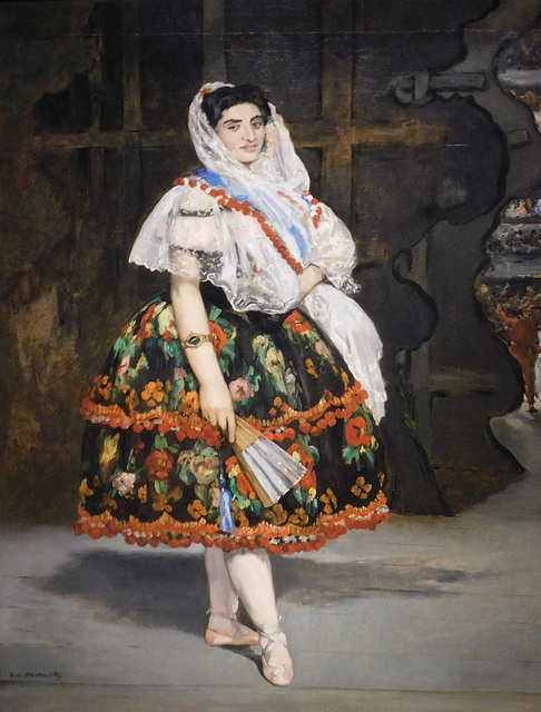 Detail of Lola de Valence by Manet in the Metropolitan Museum of Art, December 2023