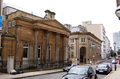 Former Birmingham Banking Company Building (by Rickman and Hutchinson 1830), Waterloo St. Birmingham, with former National Provincial Bank beyond