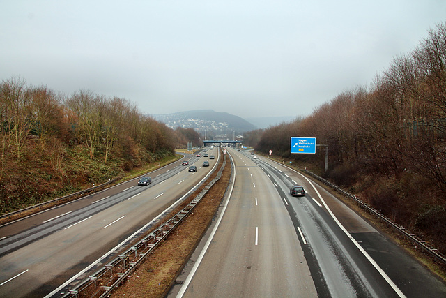 Blick auf die Autobahn A1 (Hagen-Vorhalle) / 3.03.2018