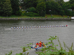 Stämpfli-Express, das längste Ruderboot der Welt beim SH-Netz-Cup auf dem Nord-Ostsee-Kanal