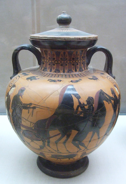 Black-Figure Amphora with a Chariot Attributed to Exekias in the Boston Museum of Fine Arts, July 2011