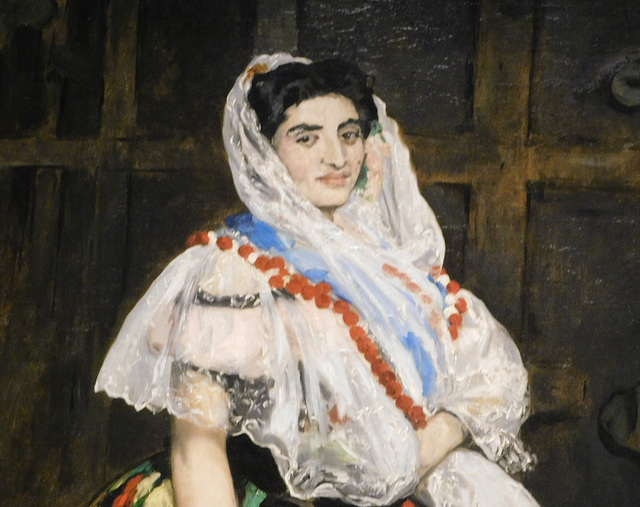 Detail of Lola de Valence by Manet in the Metropolitan Museum of Art, December 2023