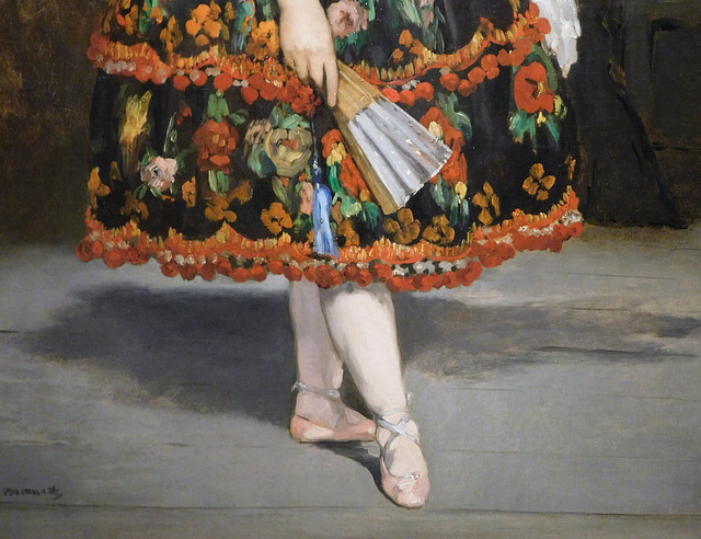 Detail of Lola de Valence by Manet in the Metropolitan Museum of Art, December 2023