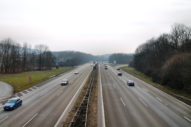 Blick auf die Autobahn A1 (Hagen-Vorhalle) / 3.03.2018