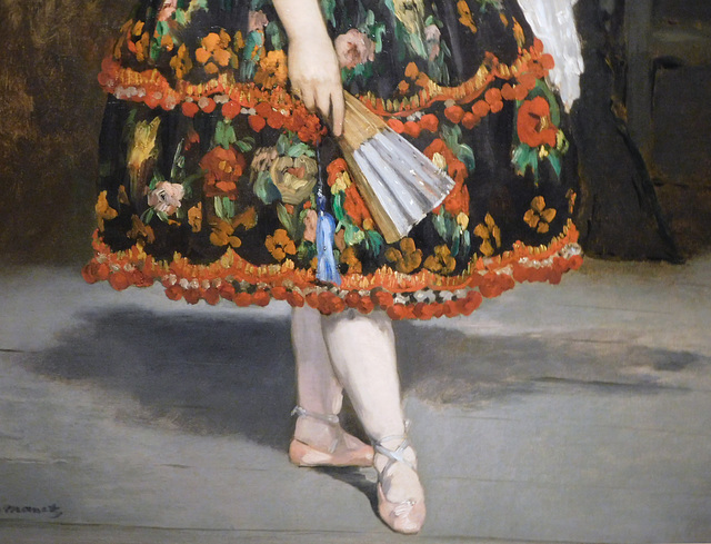 Detail of Lola de Valence by Manet in the Metropolitan Museum of Art, December 2023