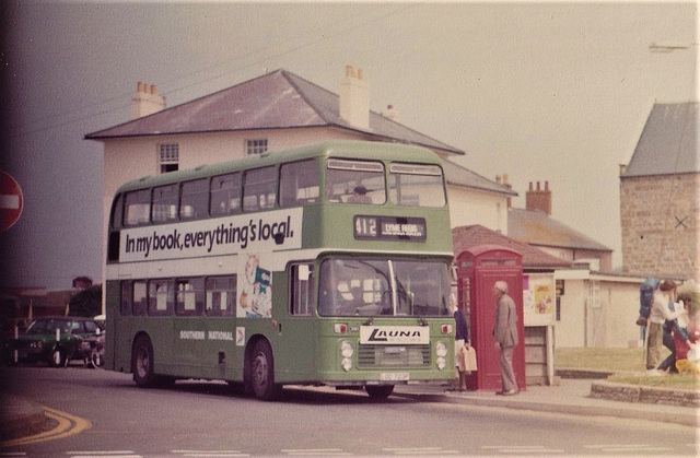 Southern National 1083 (LOD 723P) at West Bay, Dorset – 10 Aug 1984 (X846-2)