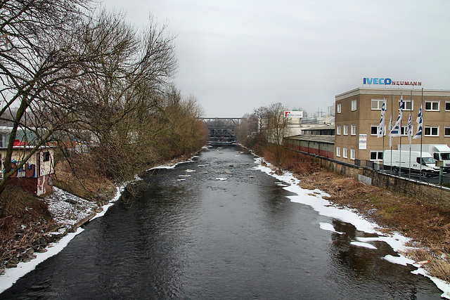 Die Volme von der Brücke Herdecker Straße aus (Hagen-Vorhalle) / 3.03.2018