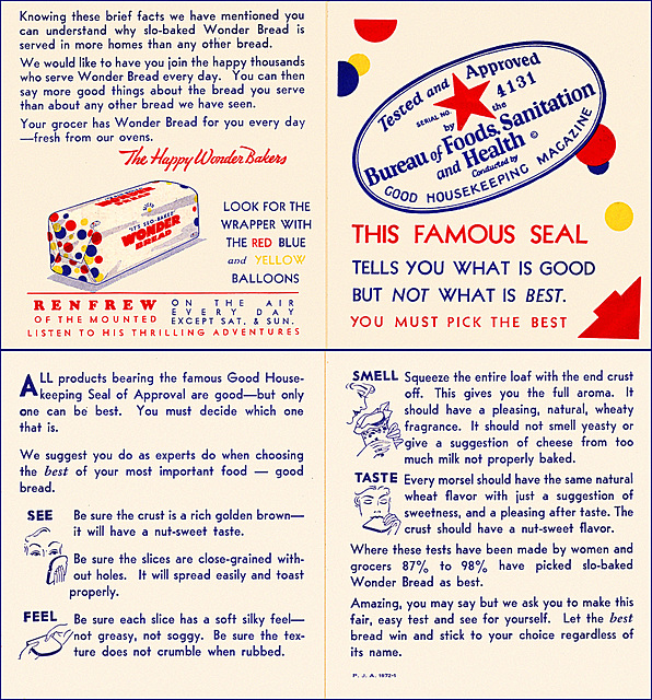 Wonder Bread Leaflet, c1940