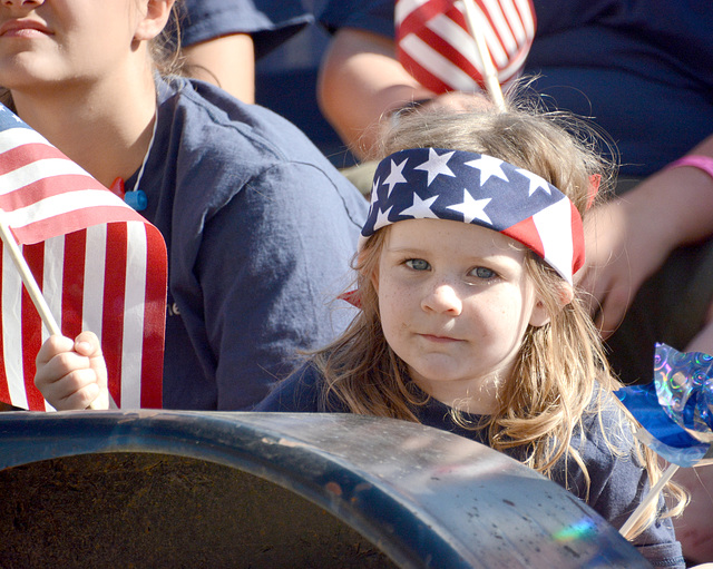 A patriotic float