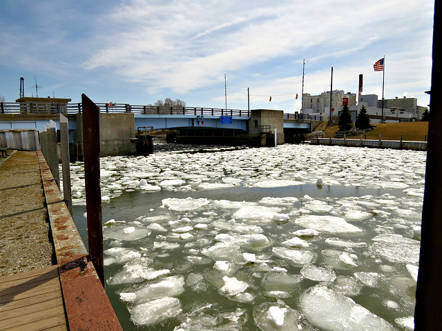 There is no ice on the river this year.