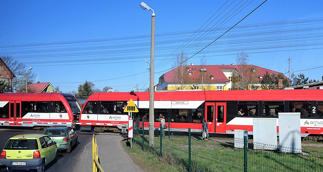 Bahnübergang bei Łysomice