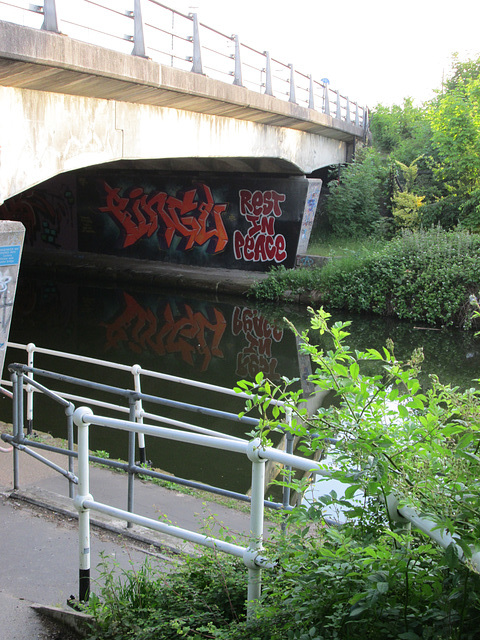 Joining the canal at Gorse Hill.