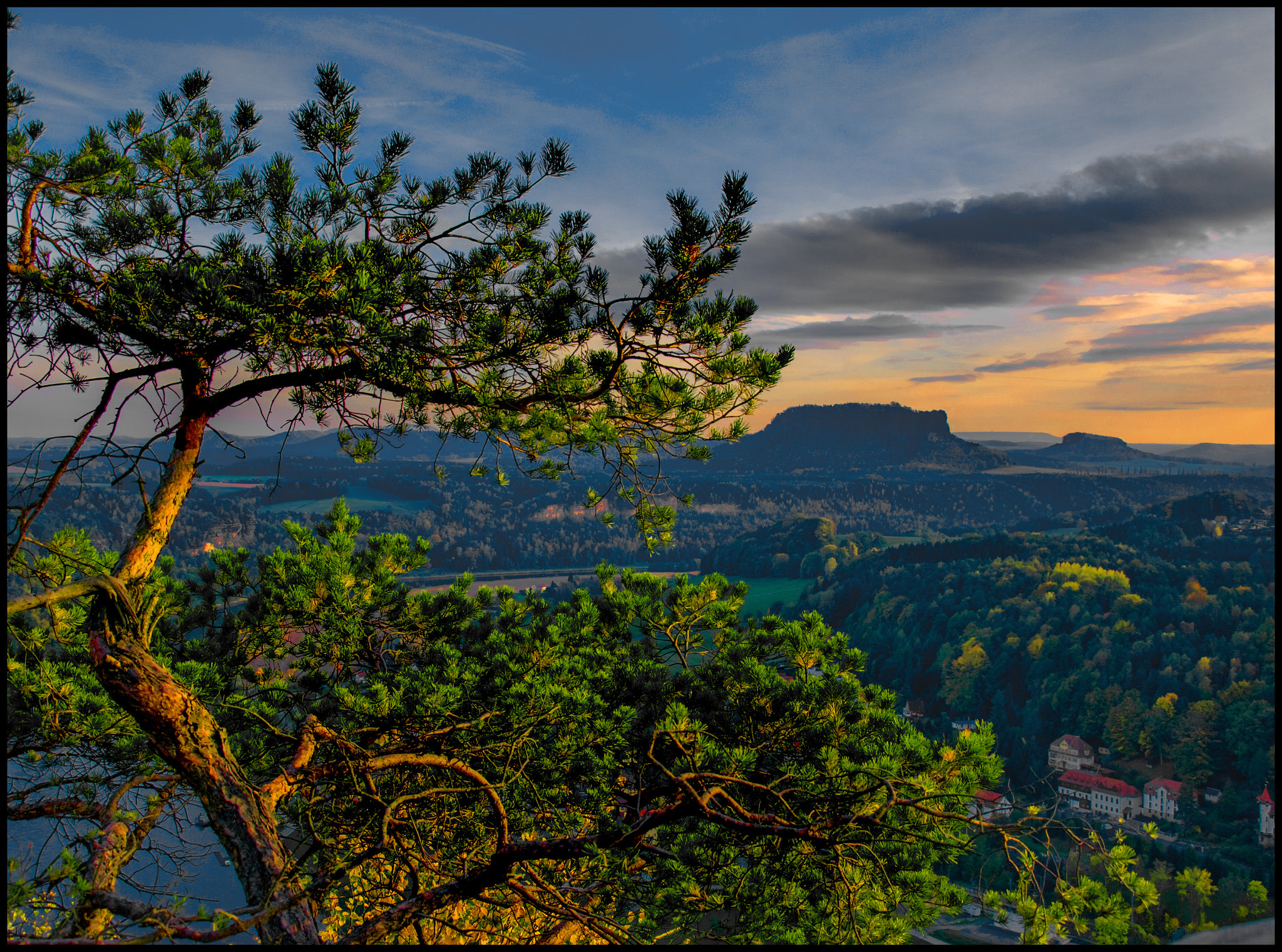 Blick von der Bastei zum Lilienstein