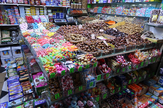 Nuts, dried fruit and rubbery sweets