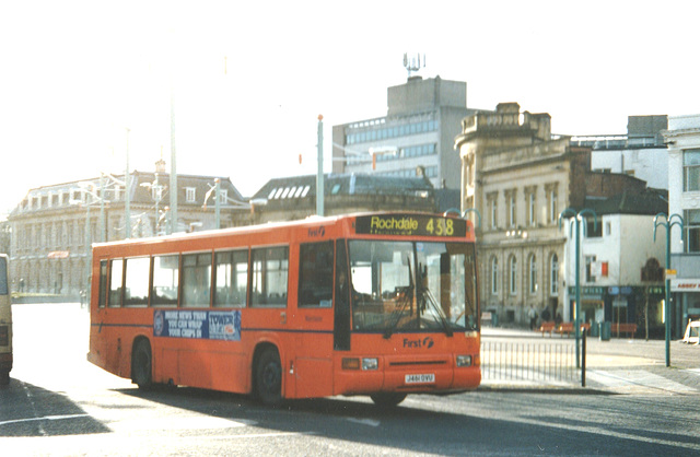 First Manchester 701 (J461 OVU) in Rochdale – 4 Mar 2000 (433-14A)