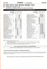 Scottish Citylink table 920 Summer 1991