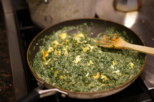 Homemade saag paneer