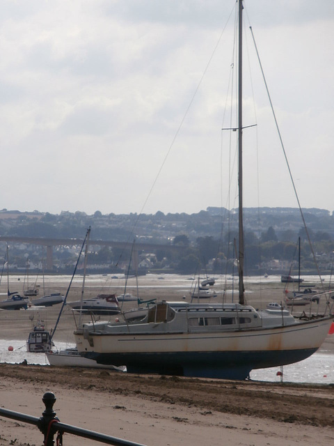 Some yachts beached