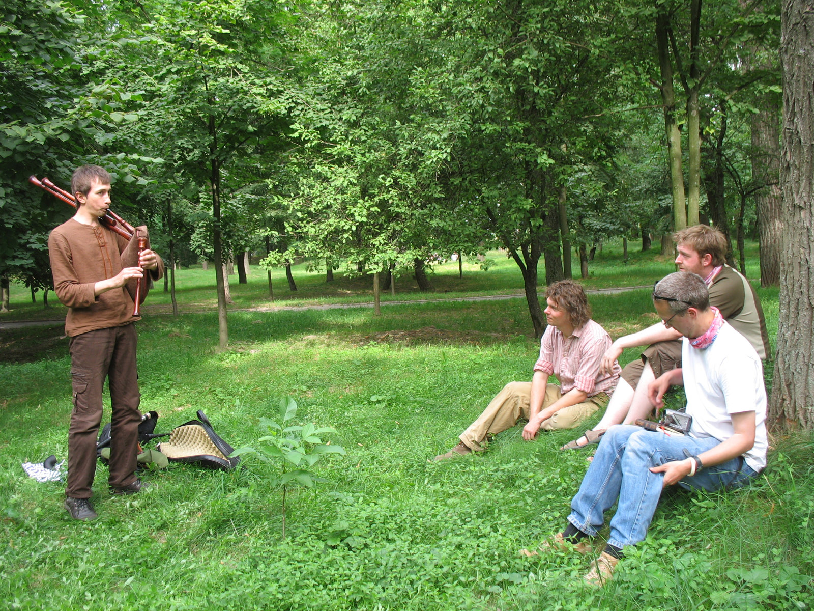 An audience in the park