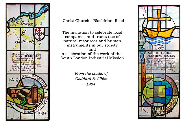 Christ Church windows - The invitation and the South London Industrial Mission