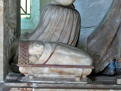 breedon on the hill church, leicestershire (45)baby in cradle on tomb of george shirley +1588, made by the roileys of burton on trent