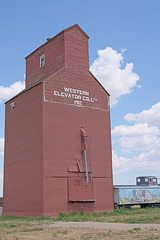 Gravelbourg elevator and caboose